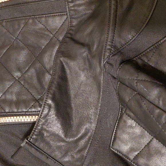 Victoria Secret Sport Womens Size XS Black Quilted Faux Leather Moto Jacket - Picture 11 of 12